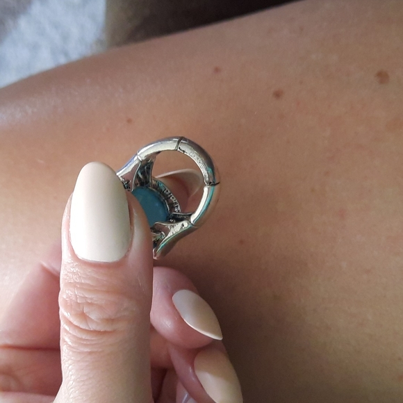 Faux Turquoise ring large stone adjustable - Picture 2 of 2